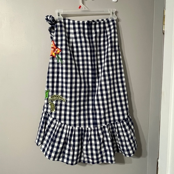 Zara gingham midi wrap around skirt with sequin embellishments - Picture 4 of 7